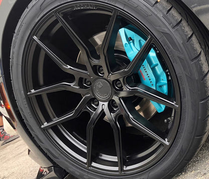 Aodhan AFF1 Matte Black - 20x9 +30 / 20x10.5 +35 5x120 (Staggered Set of 4)