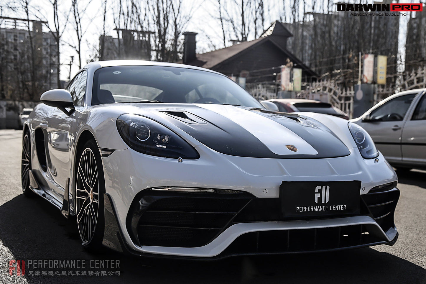 2016-2023 Porsche 718 Cayman/Boxster BKSS Style Partial Carbon Fiber Front Bumper - DarwinPRO Aerodynamics