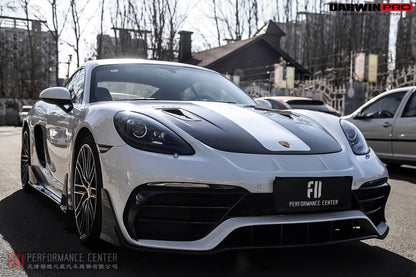 2016-2023 Porsche 718 Cayman/Boxster BKSS Style Partial Carbon Fiber Front Bumper - DarwinPRO Aerodynamics
