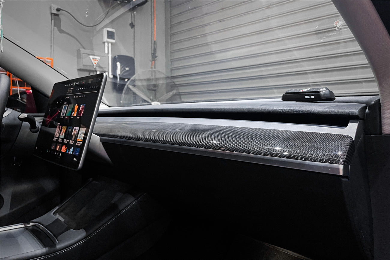 2020-2023 Tesla Model 3/Y OEM Style Autoclave Carbon Fiber Dashboard Trim Interior Replacement - DarwinPRO Aerodynamics