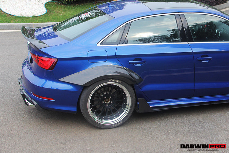 2013-2016 Audi S3/ A3 Sline Sedan BKSS Style Side Skirts w/ Caps - DarwinPRO Aerodynamics