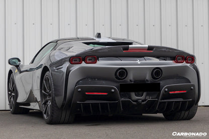 2020-UP Ferrari SF90 Stradale Assetto Fiorano Style Autoclave Carbon Fiber Trunk Spoiler - Carbonado