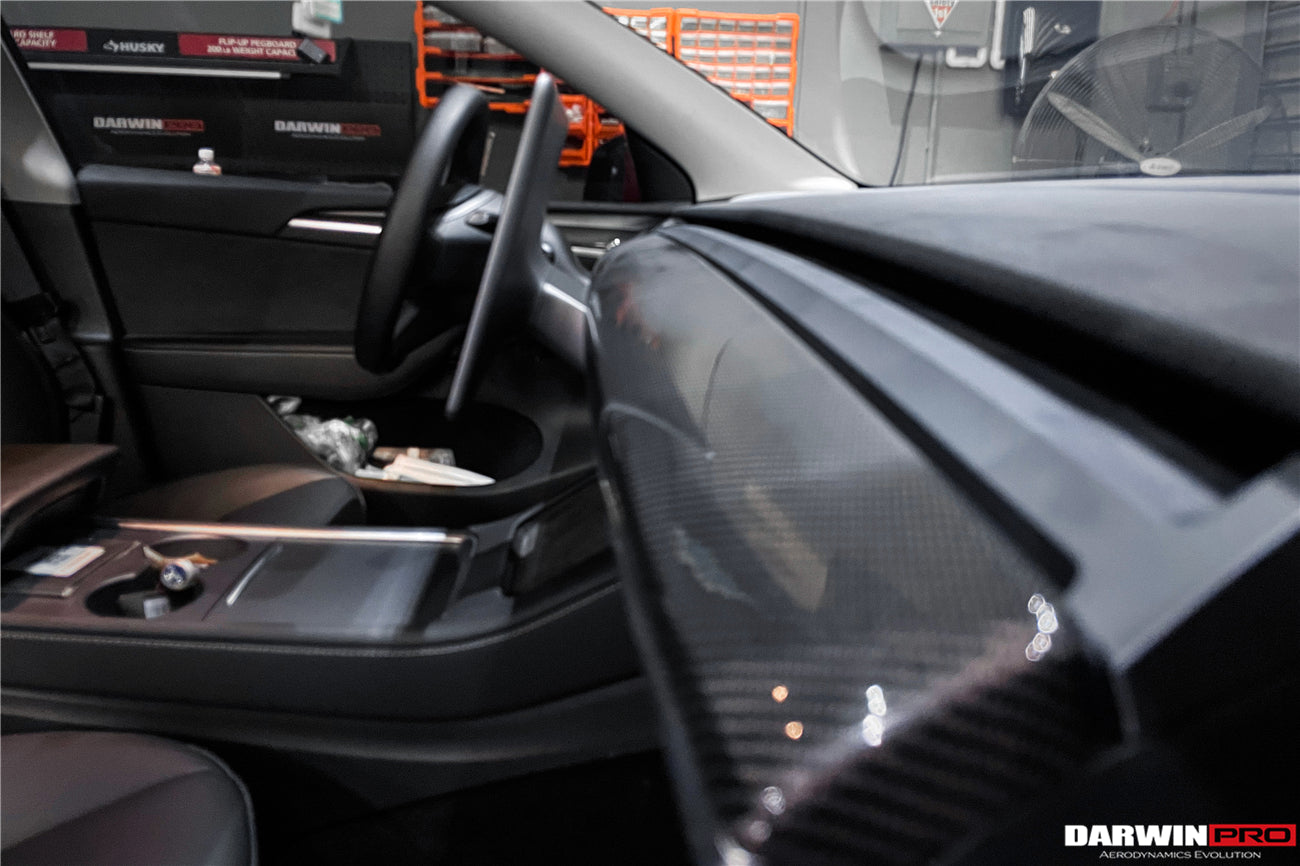 2020-2023 Tesla Model 3/Y OEM Style Autoclave Carbon Fiber Dashboard Trim Interior Replacement - DarwinPRO Aerodynamics