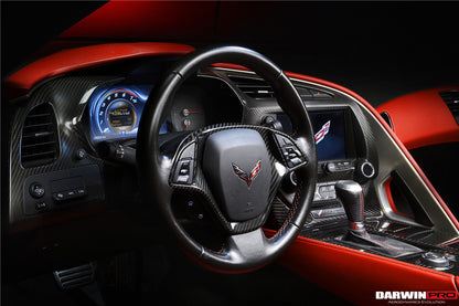 2013-2019 Corvette C7 Z06 Grandsport Dry Carbon Fiber Interior Automatic Manual Control Gear Shift Panel Cover Trim - DarwinPRO Aerodynamics