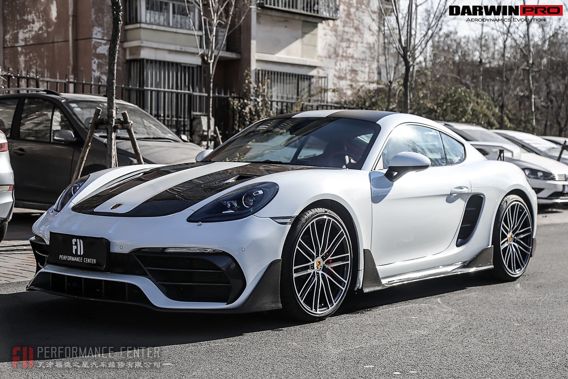 2016-2023 Porsche 718 Cayman/Boxster BKSS Style Partial Carbon Fiber Front Bumper - DarwinPRO Aerodynamics
