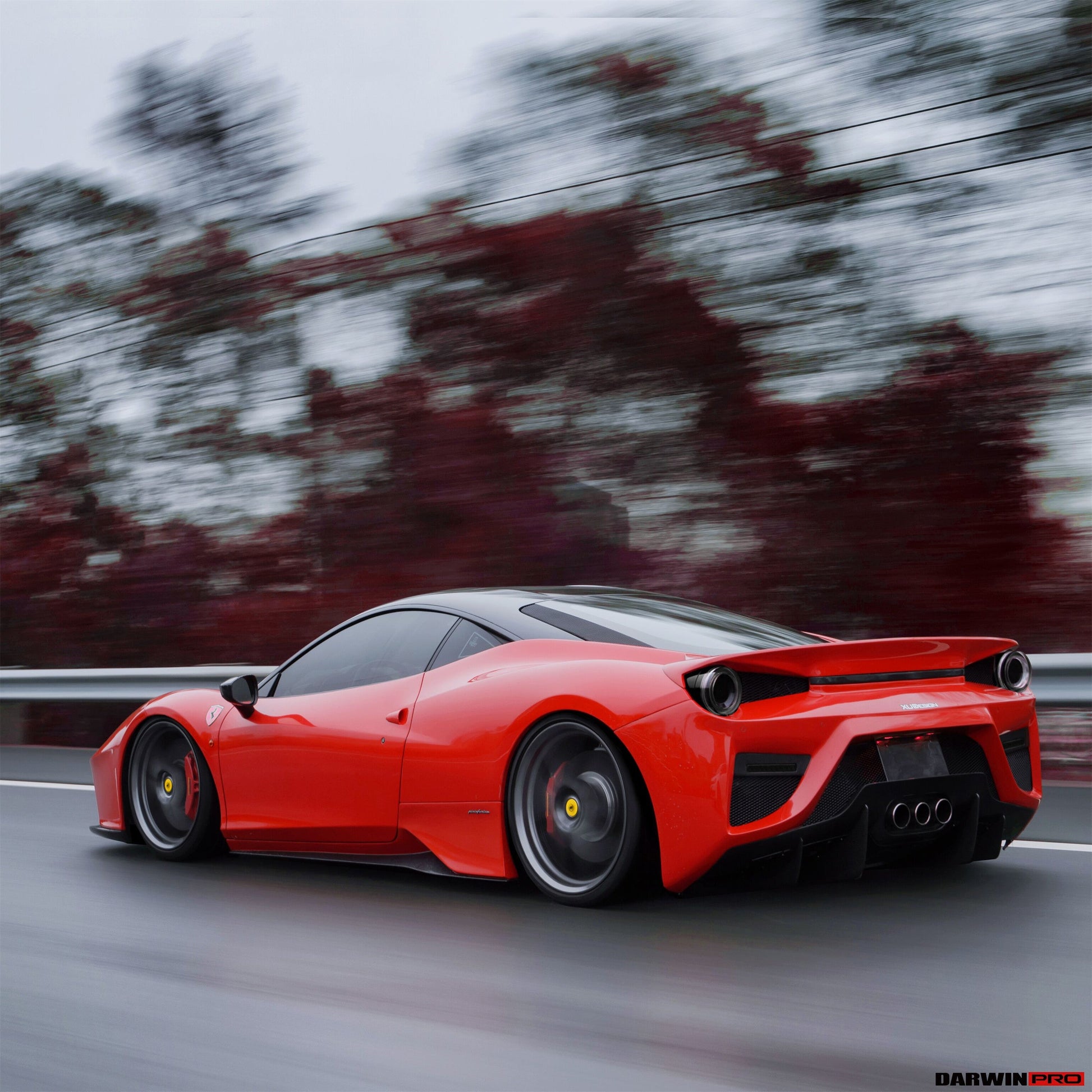 2010-2015 Ferrari 458 Coupe BKSS Style Partial Carbon Fiber Rear Bumper And Carbon Fiber Trunk W/ Tail Light Cover - DarwinPRO Aerodynamics