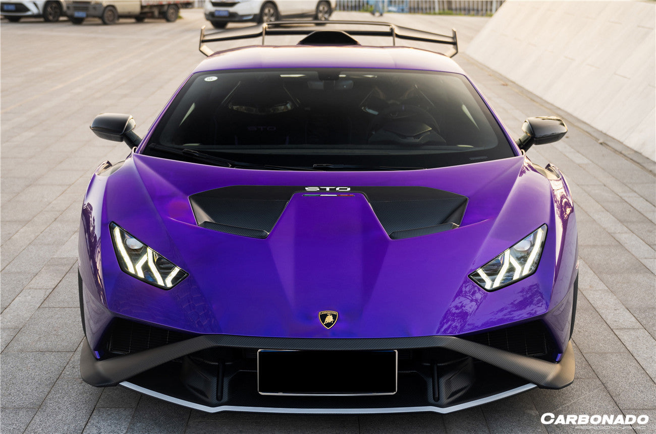 2021-UP Lamborghini Huracan STO Dry Carbon Fiber Hood Vents - Carbonado