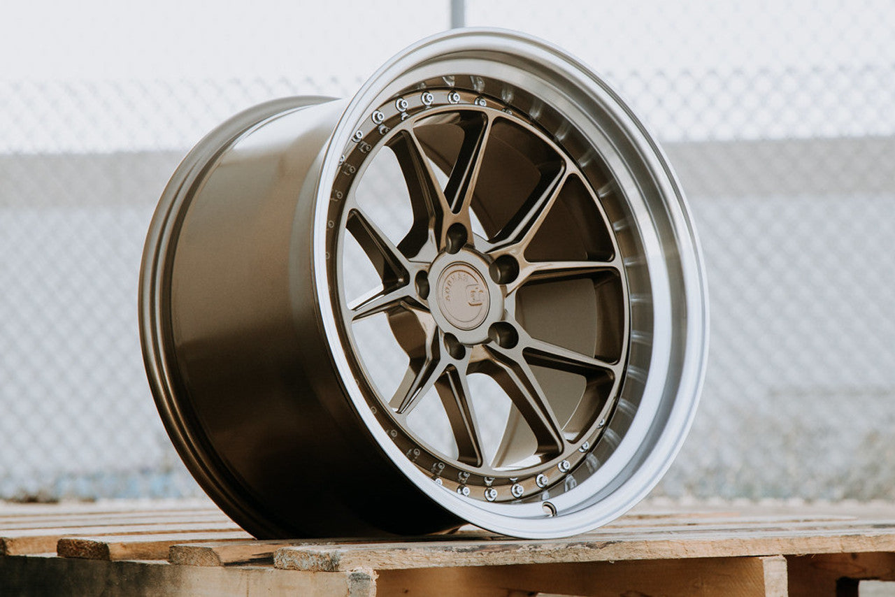 18" Aodhan DS08 Bronze w/ Machined Lip 5x100 ( Staggered Setup )