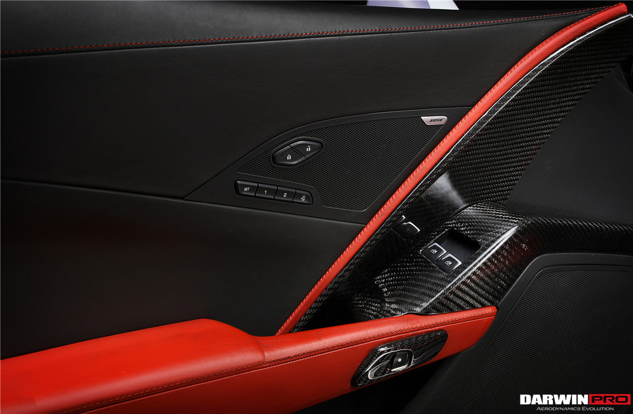 2013-2019 Corvette C7 Z06 Grandsport Dry Carbon Fiber Interior Window Switch Side Armrest Panel Cover Trim - DarwinPRO Aerodynamics
