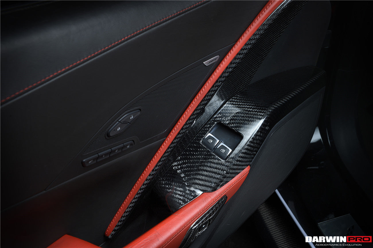 2013-2019 Corvette C7 Z06 Grandsport Dry Carbon Fiber Interior Door Panel Cover Trim - DarwinPRO Aerodynamics