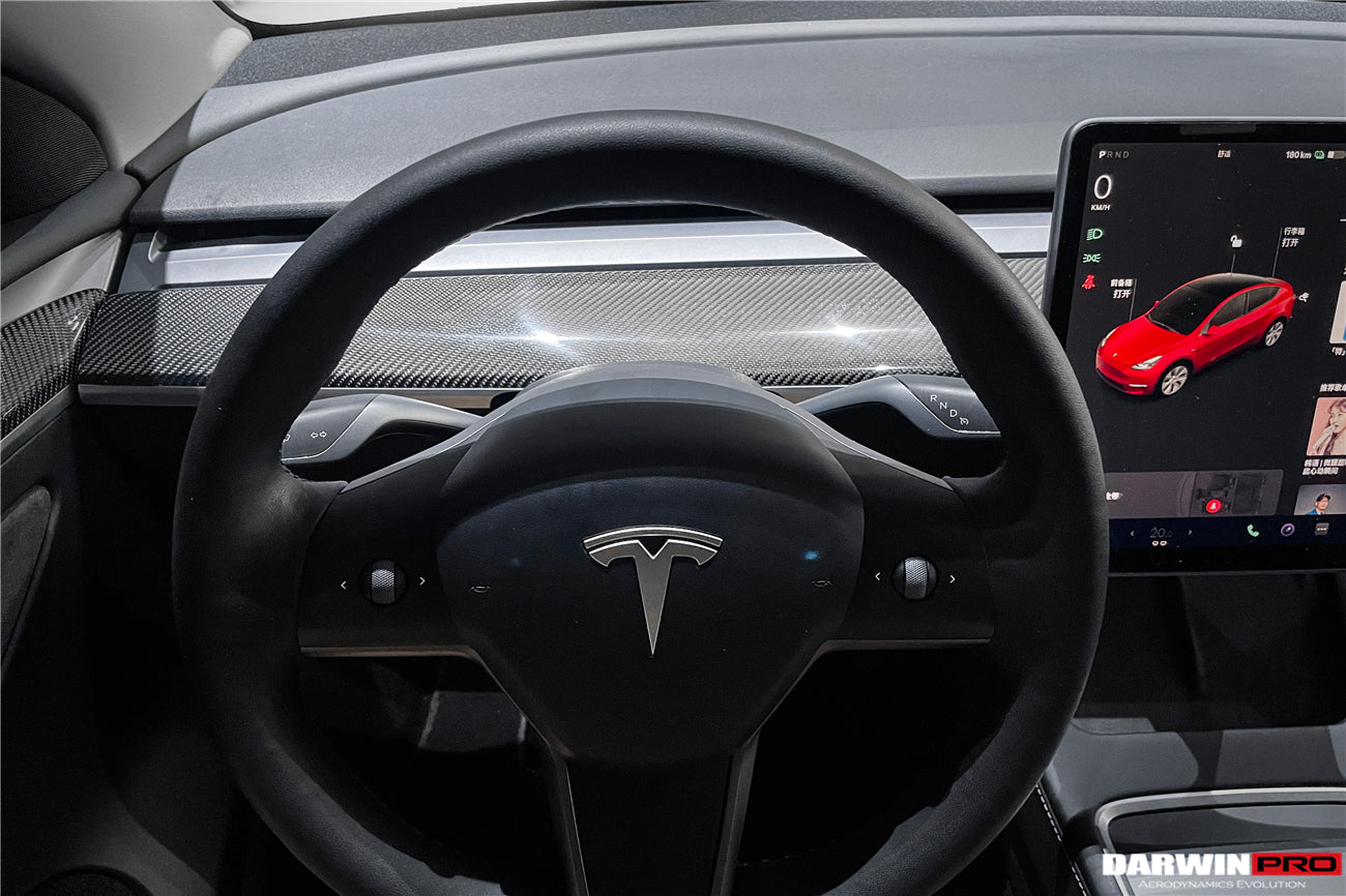 2020-2023 Tesla Model 3/Y OEM Style Autoclave Carbon Fiber Dashboard Trim Interior Replacement - DarwinPRO Aerodynamics