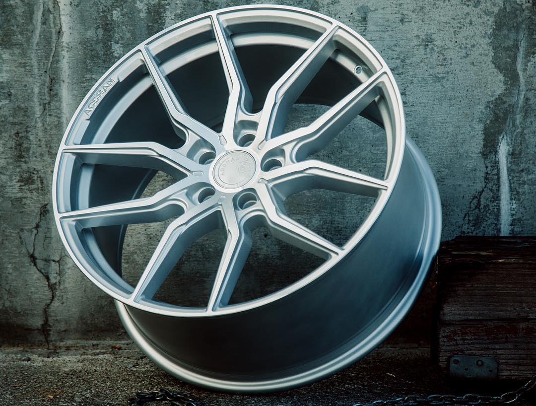 Aodhan AFF1 Gloss Silver Machined Face - 20x10.5 +45 5x114.3 (Square Set of 4)