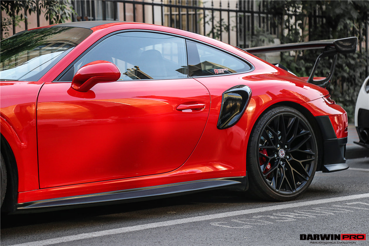 2016-2018 Porsche 911 991.2 Carrera/Targa 4/4S GT2RS Style Carbon Fiber Quarter Panel Side Scoops - DarwinPRO Aerodynamics