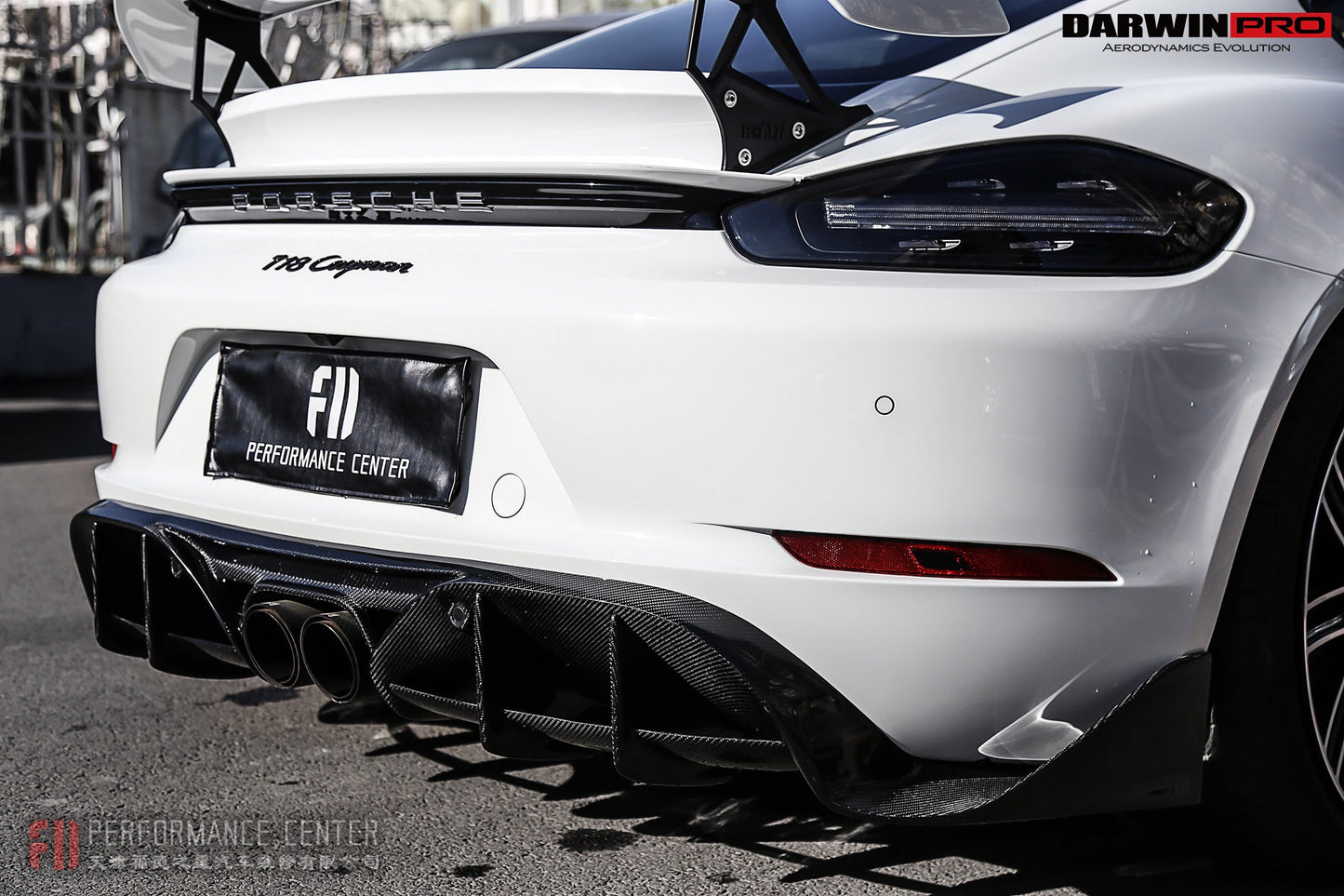 2016-2023 Porsche 718 Cayman/Boxster BKSS Style Carbon Fiber Rear Diffuser - DarwinPRO Aerodynamics