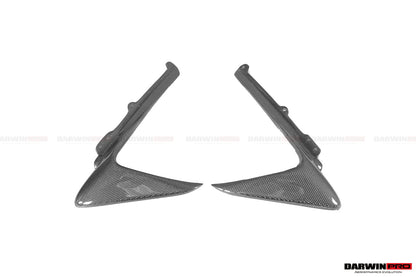 2018-2022 Ferrari 488 Pista Carbon Fiber Front Bumper Vent Canards - DarwinPRO Aerodynamics