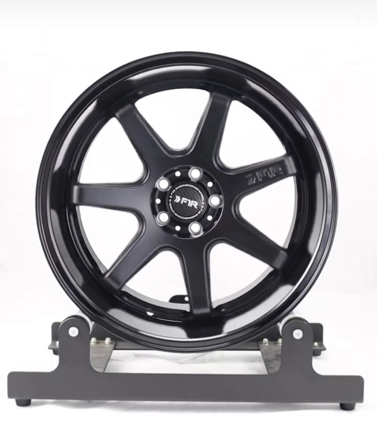 F1R FC7 18x8.5 ET35 Matte Black/Gloss Black Lip 5x112 – ( Square Set of 4 )