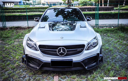 2015-2021 Mercedes Benz W205 C63/S AMG IMP Performance Partial Carbon Fiber Hood - DarwinPRO Aerodynamics