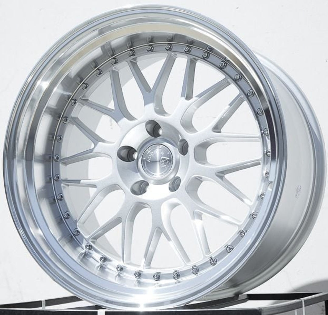 Aodhan AH02 Silver w/ Machined Lip - 19x11 +15 5x114.3 (Square Set of 4)