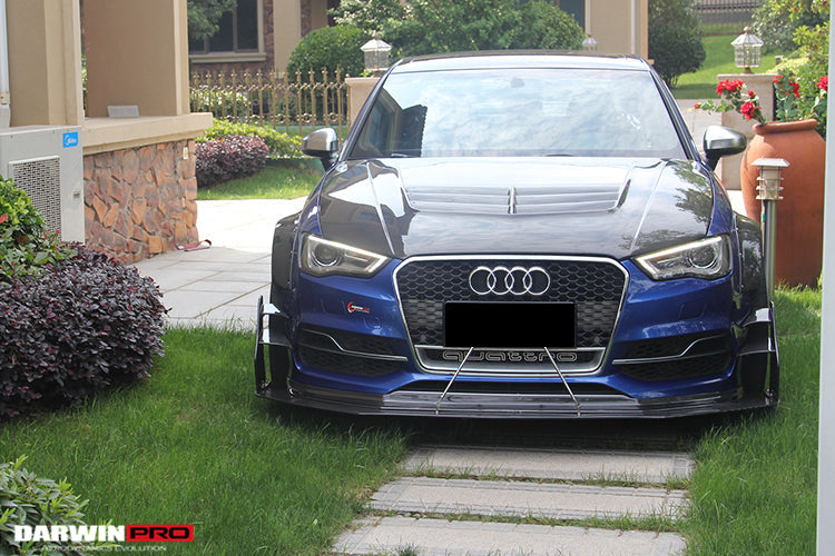 2013-2016 Audi S3/ A3 Sline Sedan BKSS Style Front Lip with Under Board - DarwinPRO Aerodynamics