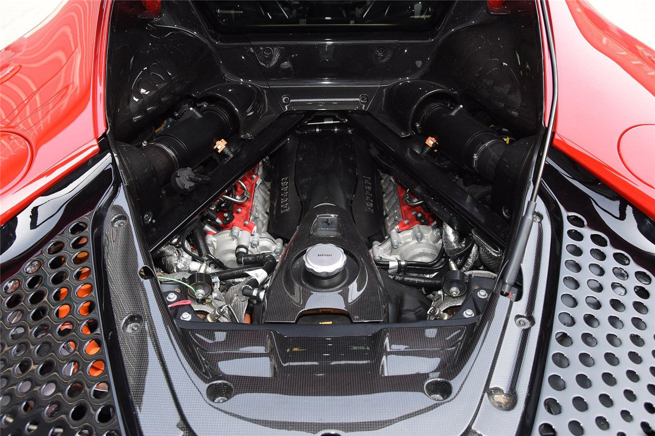 2020-UP Ferrari SF90 Stradale OE Style Autoclave Carbon Fiber Engine Interior - Carbonado