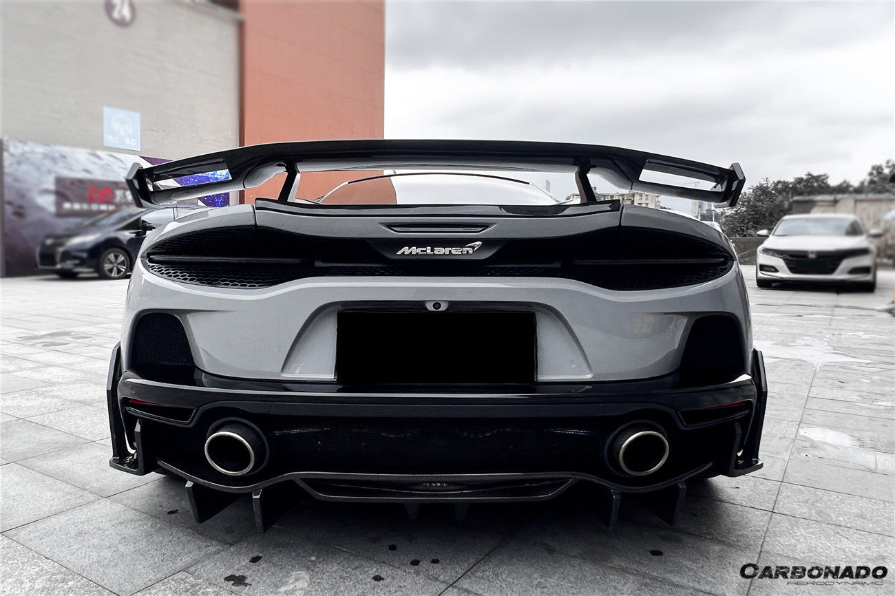 2020-2023 McLaren GT WP Style DRY Carbon Fiber Rear Bumper Side Canards - Carbonado