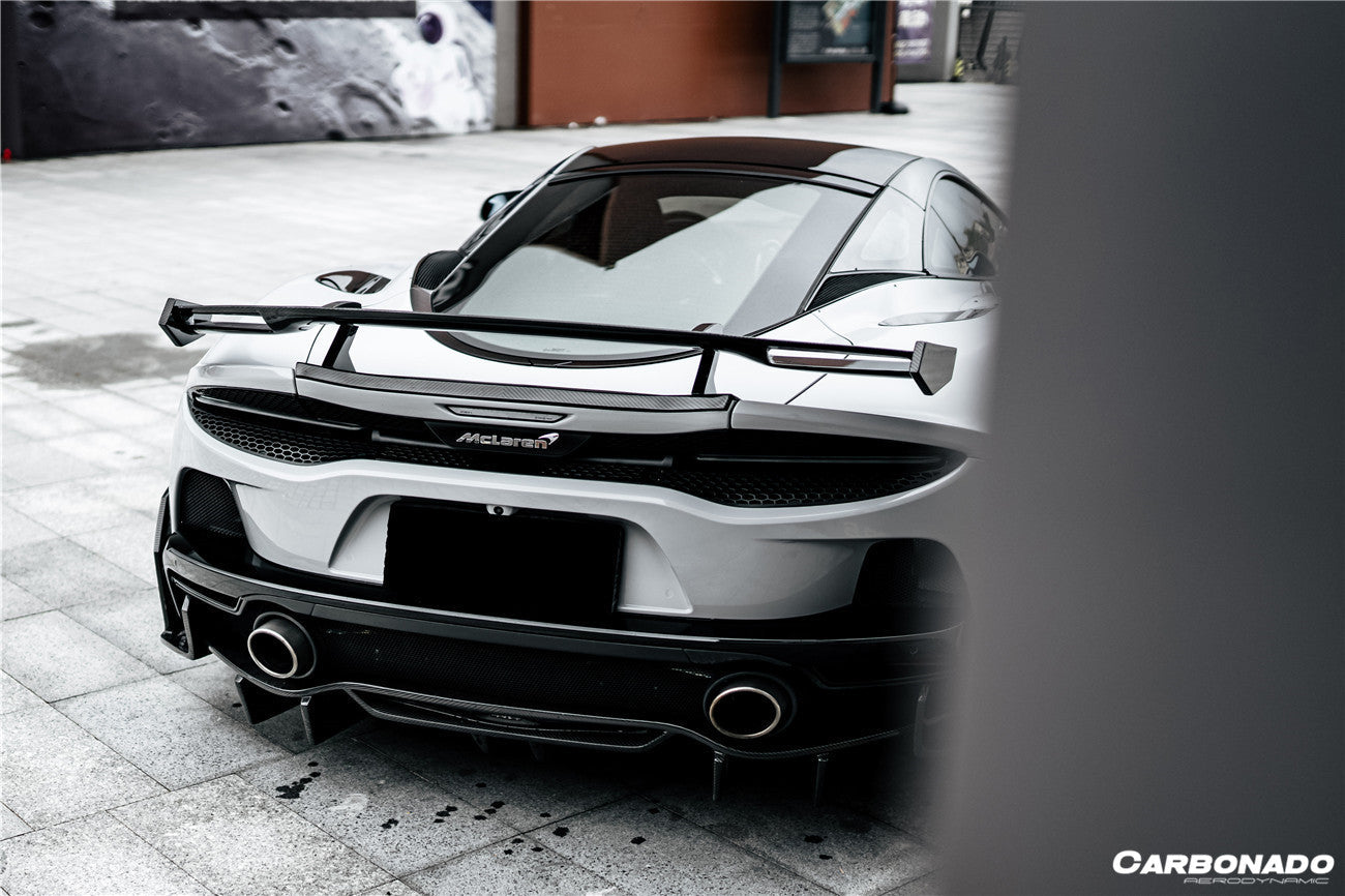 2020-2023 McLaren GT WP Style DRY Carbon Fiber Rear Diffuser Lip - Carbonado