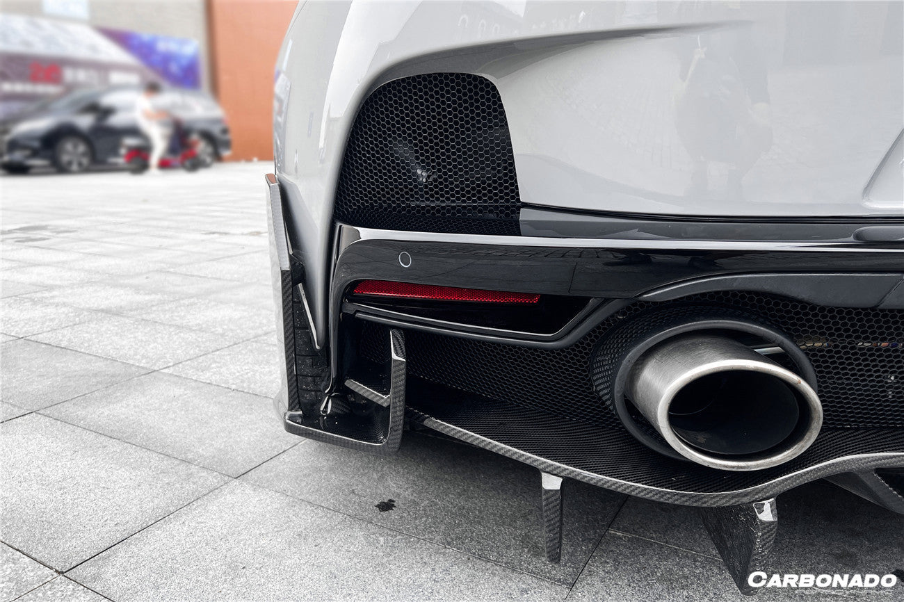 2020-2023 McLaren GT WP Style DRY Carbon Fiber Rear Bumper Side Canards - Carbonado