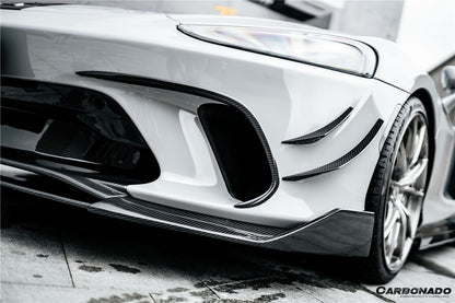 2020-2023 McLaren GT WP Style Dry Carbon Fiber Front Bumper Canards - Carbonado