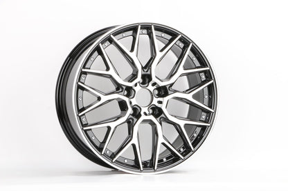 E034 Black Machined Face 18x8.0 ET35 5x112 - Square Set (4 Wheels)