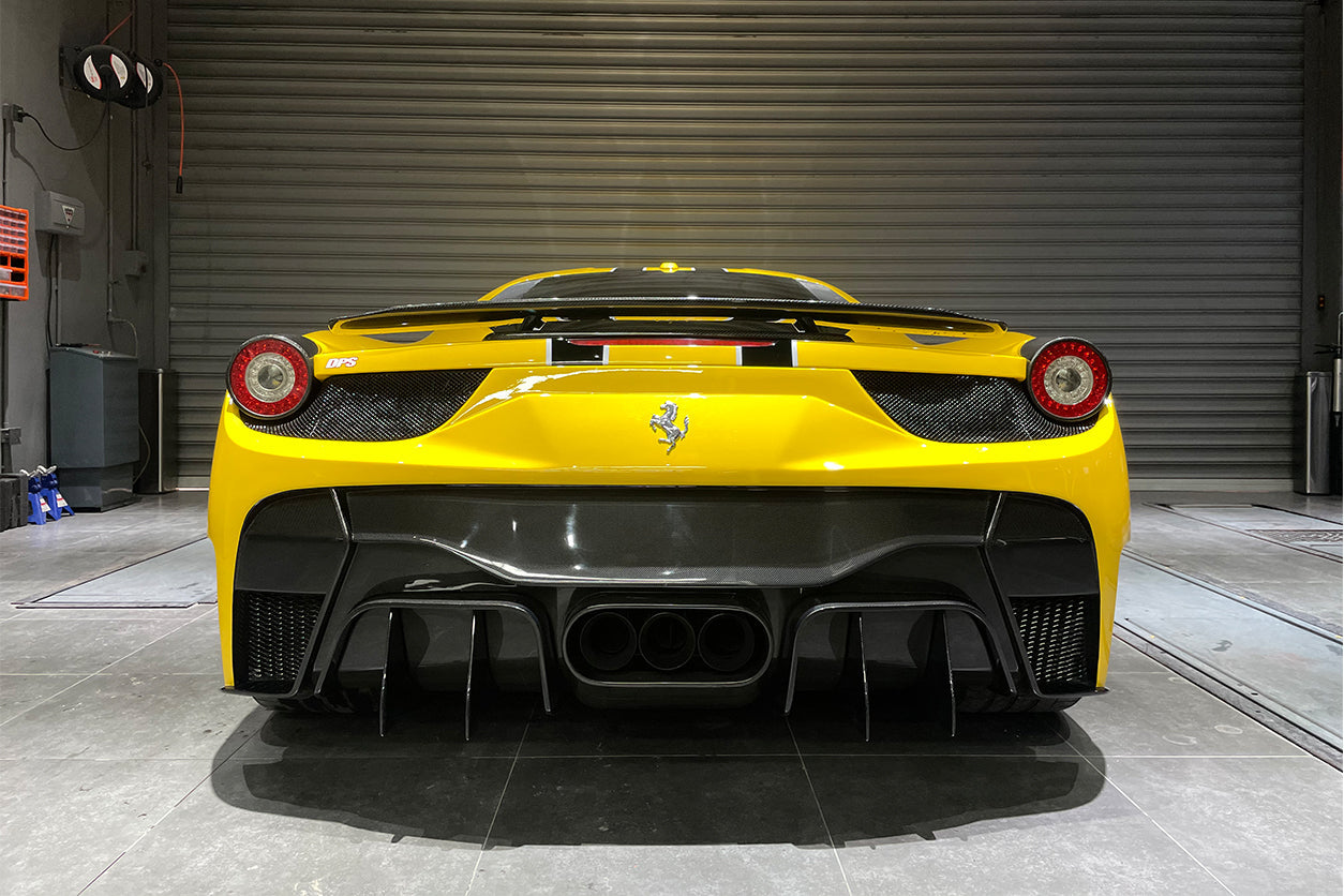 2010-2015 Ferrari 458 Italy & Spider VRS Style Rear Bumper With Tips - Carbonado