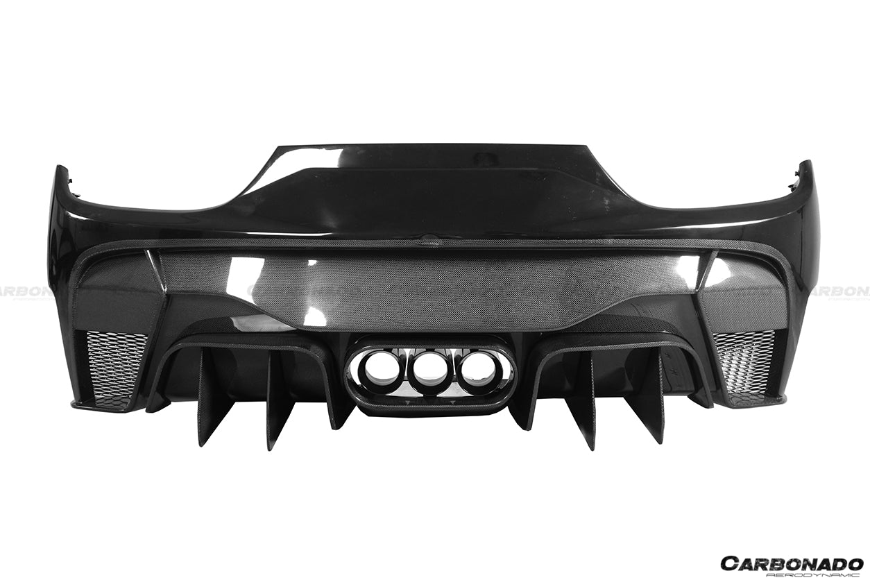 2010-2015 Ferrari 458 Italy/Spider VRS Style Rear Bumper W/Tips - Carbonado