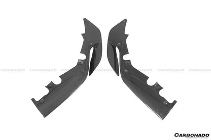 2018-2022 Ferrari 488 Pista OEM Style Carbon Fiber Front Bumper Side Splitter - Carbonado Aero