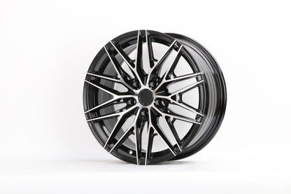 E035 Black Machined Face 17x7.5 ET35 5x114.3 - Square Set (4 Wheels)