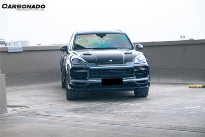 2018-2023 Porsche 9Y0.1 Cayenne Turbo MSY Style Dry Carbon Fiber Front Lip - Carbonado