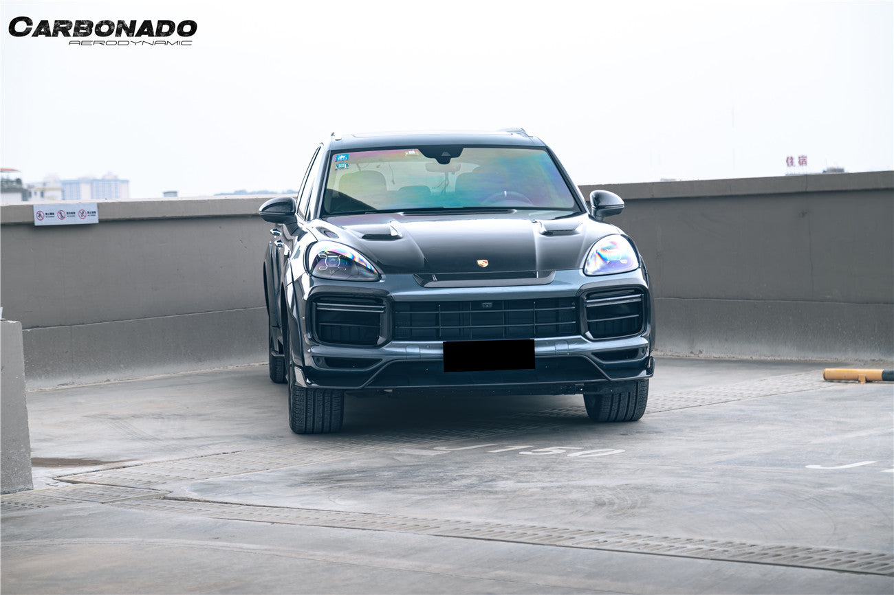 2018-2023 Porsche 9Y0.1 Cayenne Turbo MSY Style Dry Carbon Fiber Front Lip - Carbonado