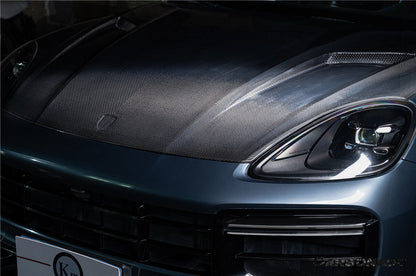 2018-2023 Porsche 9Y0 Cayenne S Coupe E-Hybrid Turbo TKT Style Dry Carbon Fiber Hood