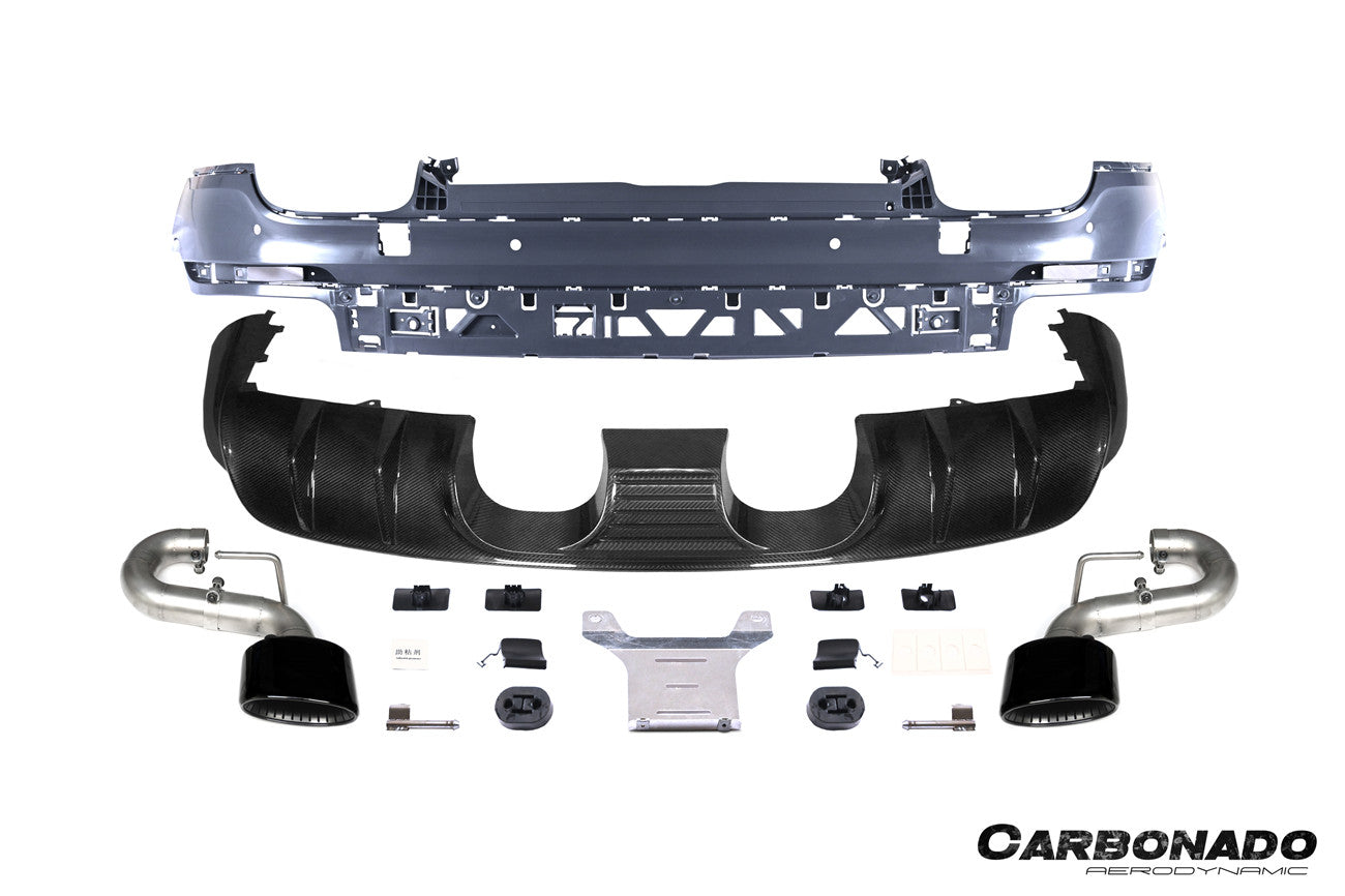 2018-2023 Porsche 9Y0.1 9YA Cayenne    S   E-Hybrid TurboGT-Style Rear Bumper With Exhaust Adapter Pipe