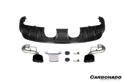2018-2025 Porsche 9Y0.1 9Y0.2 9YA 9YB Cayenne    S    E-Hybrid TurboGT-Style Rear Diffuser With Exhaust Adapter Pipe