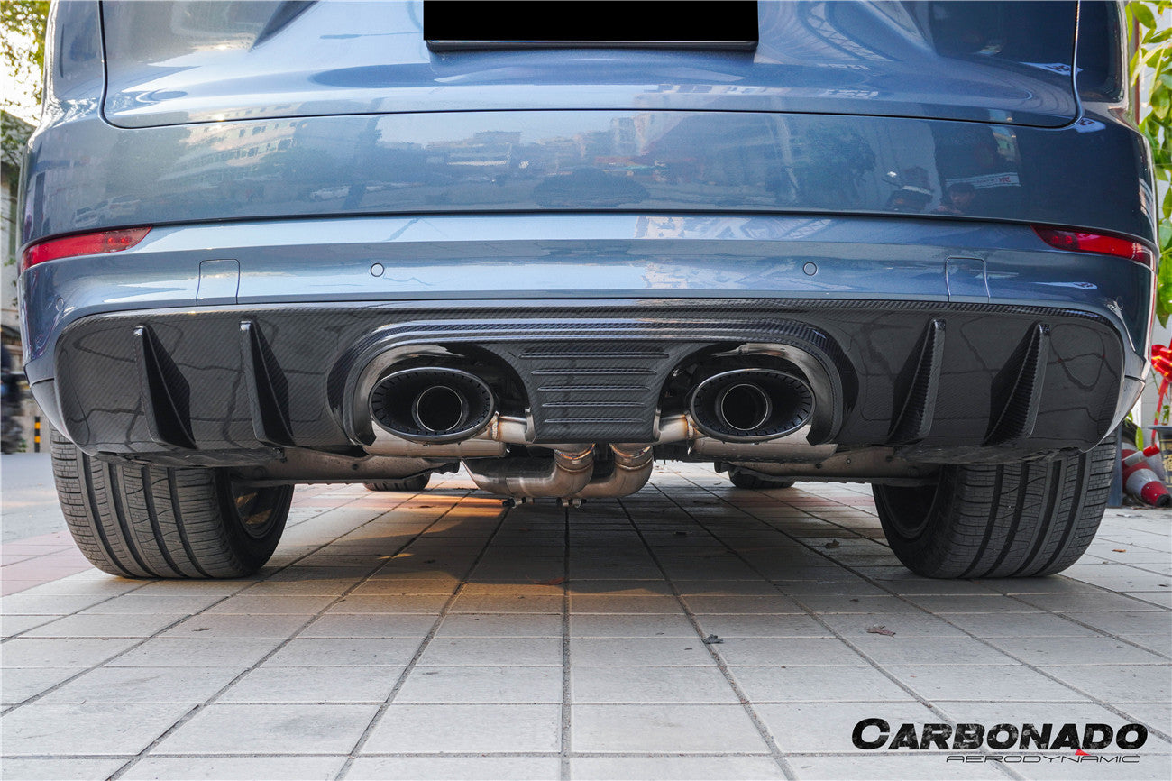 2018-2025 Porsche 9Y0.1 9Y0.2 9YA 9YB Cayenne    S    E-Hybrid TurboGT-Style Rear Diffuser With Exhaust Adapter Pipe