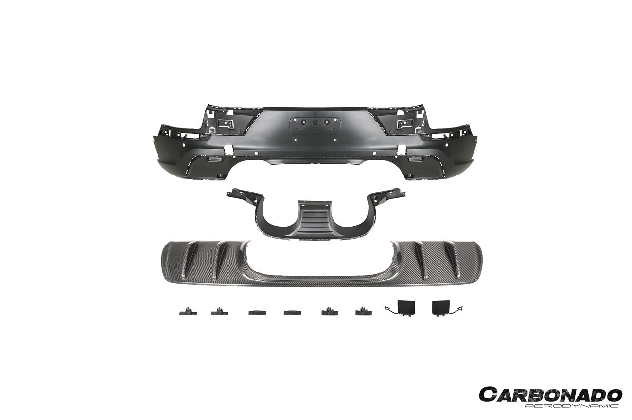 2018-2025 Porsche 9Y0 9YB 9YA Cayenne   S    Coupe    E-Hybrid TurboGT Style Rear Bumper With Exhaust Adapter Pipe