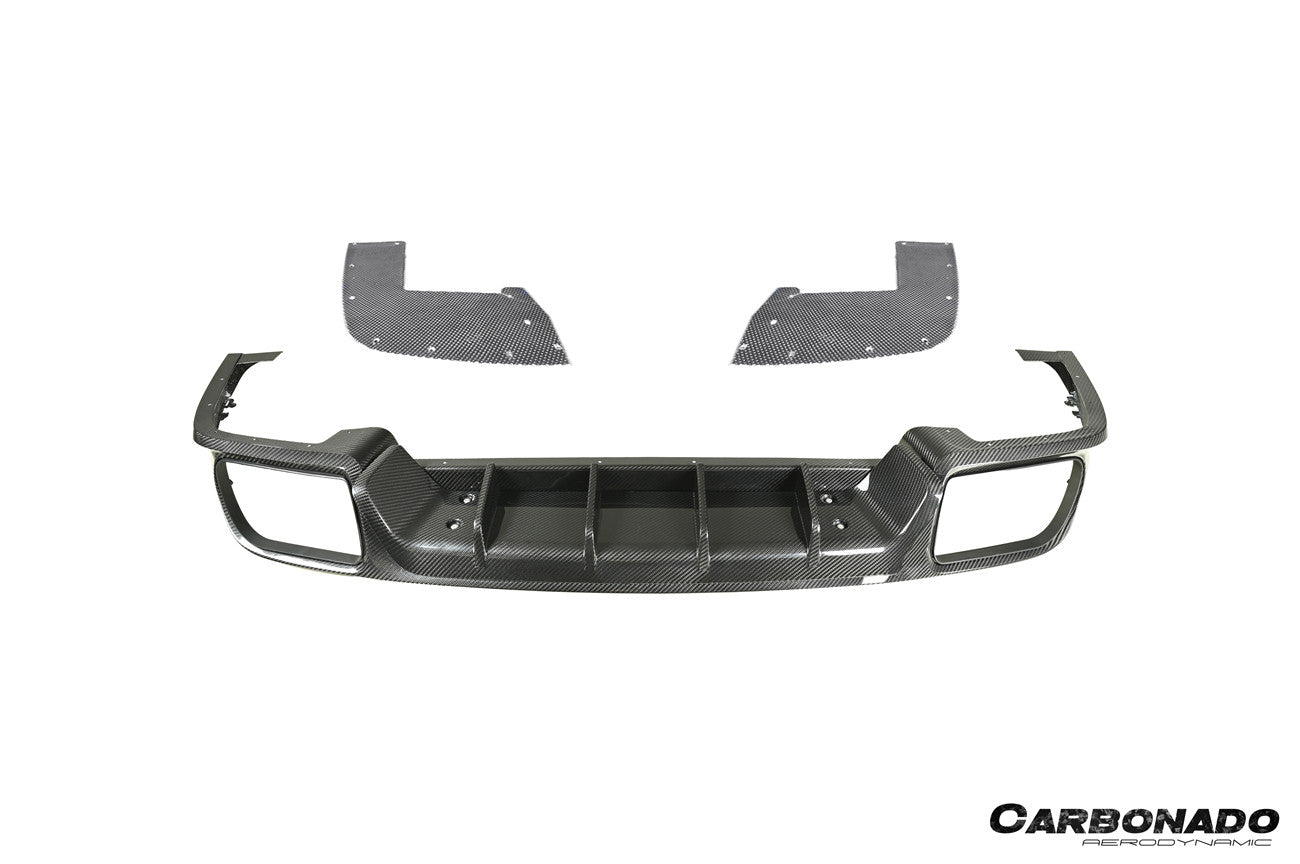2018–2026 Porsche Cayenne 9Y0 9Y3 Carbon Fiber KT-Style Rear Diffuser, Fits SUV and Coupe Models | Fits E-Hybrid, Turbo, Turbo E-Hybrid, Turbo S E-Hybrid