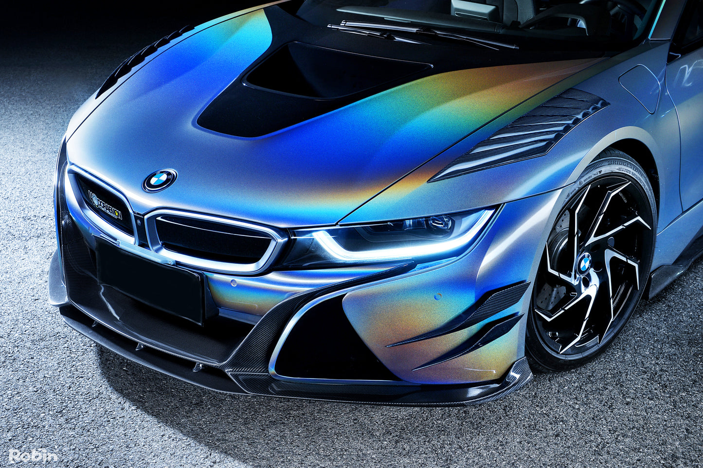 2014-2018 BMW i8 BZK Carbon Fiber Front Lip Splitter - DarwinPRO Aerodynamics
