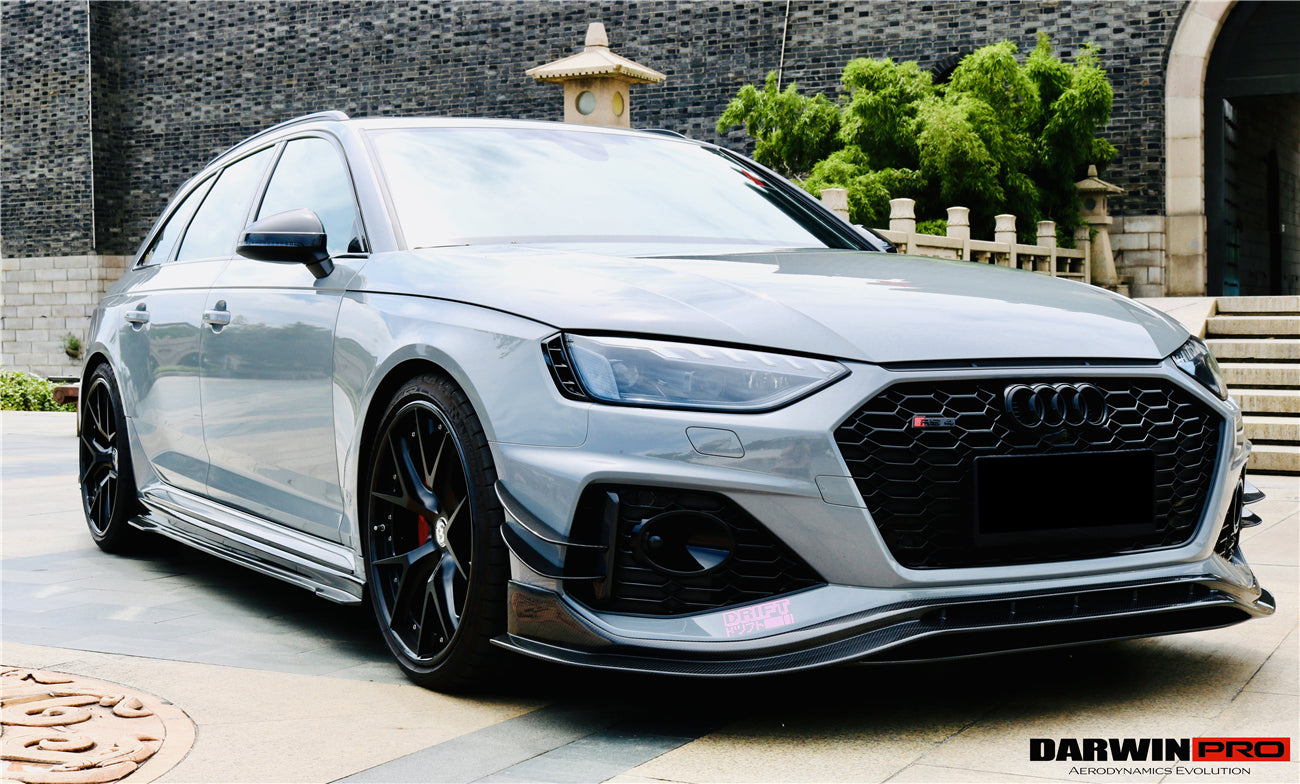 2020-2022 Audi RS4 B9.5 BKSS Style Carbon Fiber Front Bumper Canards - DarwinPRO Aerodynamics