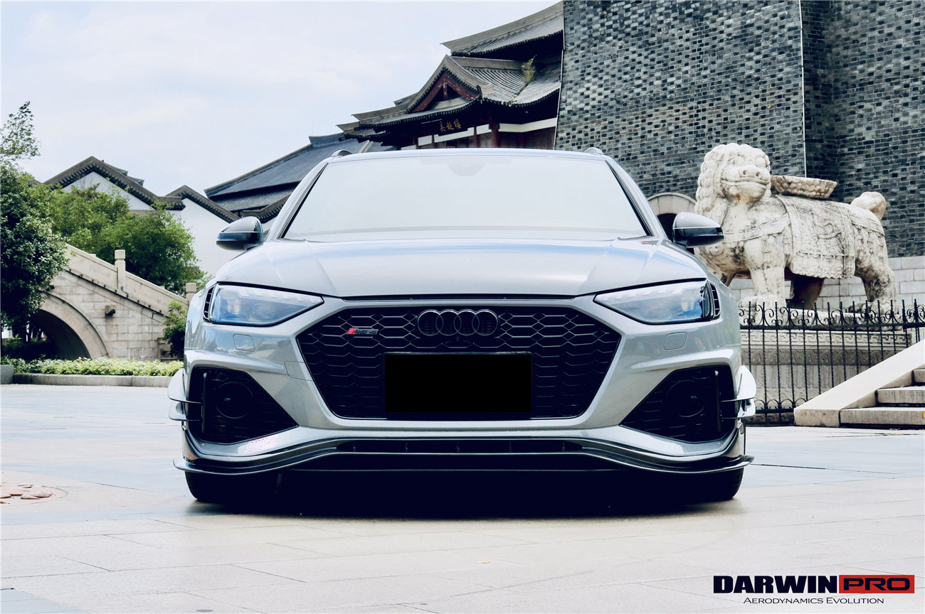 2020-2022 Audi RS4 B9.5 BKSS Style Carbon Fiber Front Bumper Canards - DarwinPRO Aerodynamics