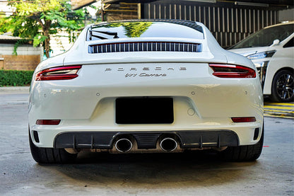 2016-2019 Porsche 911 991.2 Carrera/Targa/S/4S/GTS Style Middle Exhaust Rear Lip - Carbonado