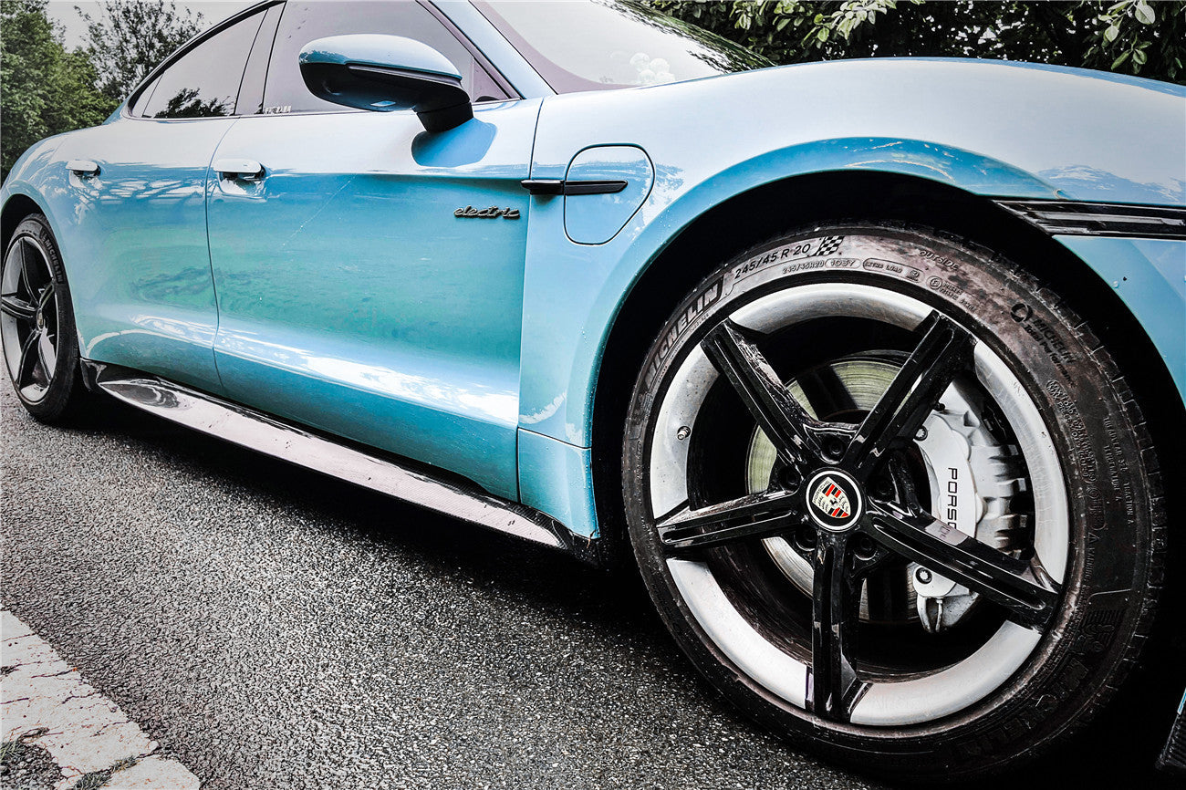 2019-2022 Porsche Taycan/4/4S/GTS/TURBO OD Style Side Skirts - Carbonado