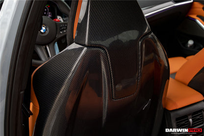 2021-UP BMW M3 G80 Carbon Fiber Seat-Back Cover - DarwinPRO Aerodynamics