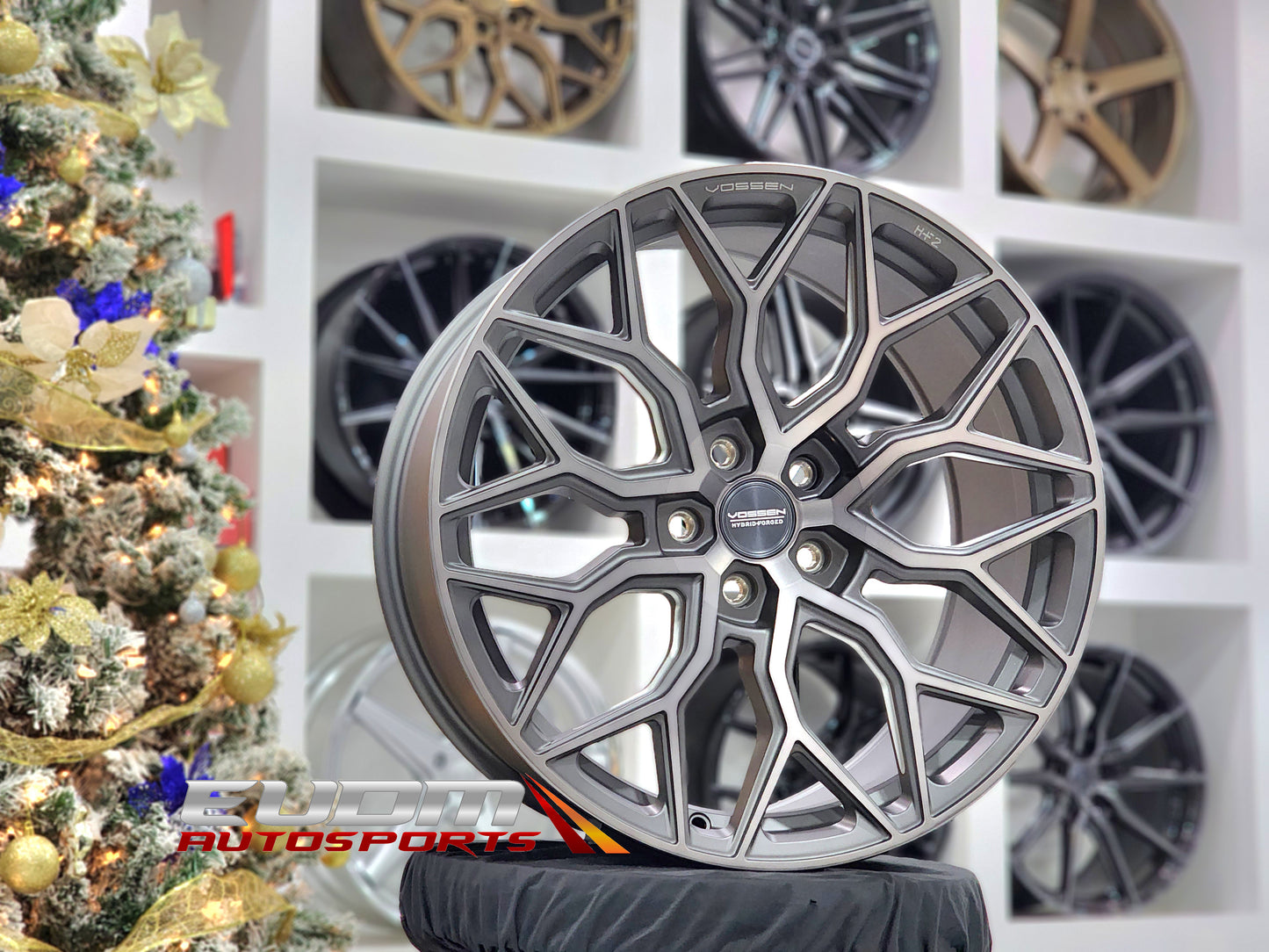 22" Vossen HF2 Tinted Matte Gunmetal 5x120 ( Square Setup ) ( Set of 4 )