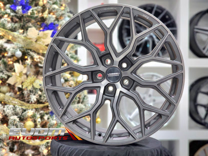 19" Vossen HF2 Tinted Matte Gunmetal 5x120 ( Square Setup ) ( Set of 4 )