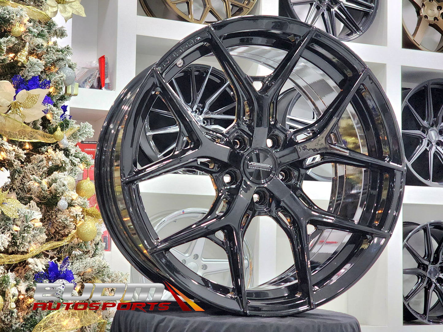 23" Vossen HF5 Gloss Black 5x112 ( Square Setup ) ( Set of 4 )